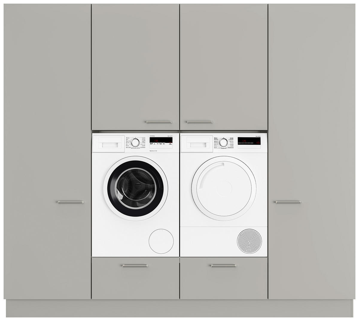 HAUSWIRTSCHAFTSRAUM Touch 240/216,6/58,2 cm Grau - Grau, MODERN, Holzwerkstoff (240/216,6/58,2cm) - Nobilia