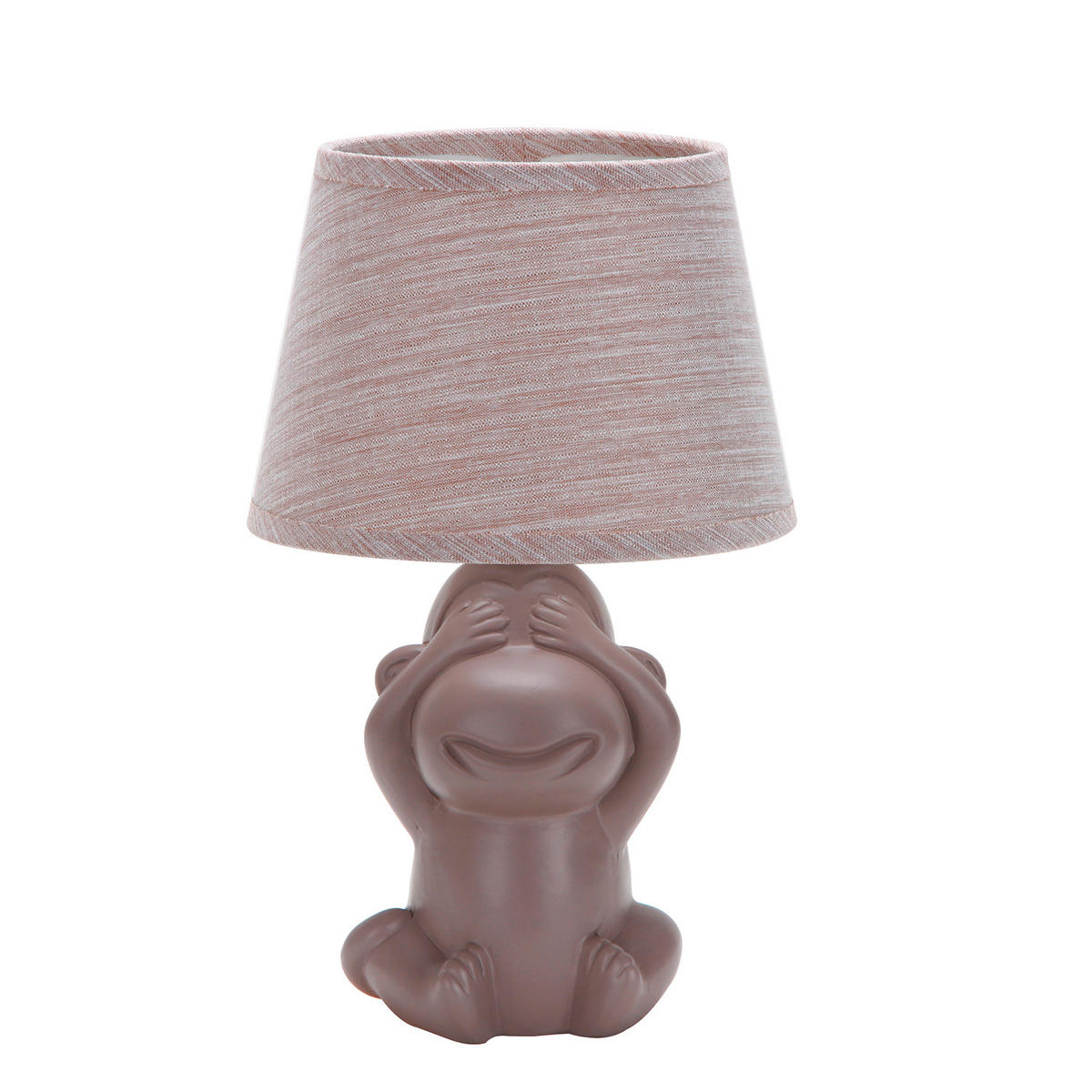 DĚTSKÁ STOLNÍ LAMPIČKA, 17/28 cm  - hnědá, Trend, textil/keramika (17/28cm)