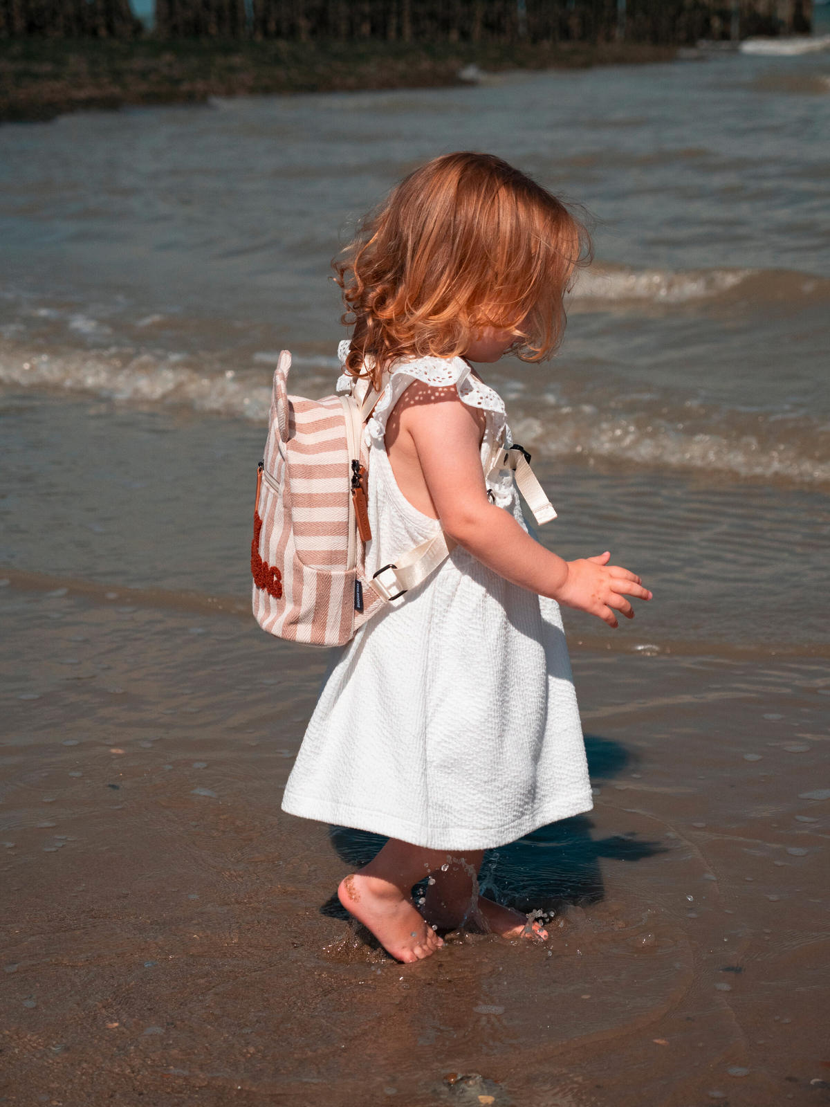 KINDERRUCKSACK - Terracotta/Weiß, KONVENTIONELL, Textil (20/8/24cm) - Childhome
