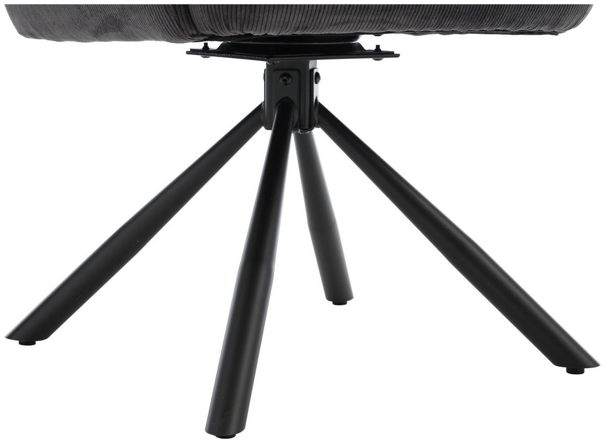 ARMLEHNSTUHL  in Cord  - Anthrazit/Schwarz, KONVENTIONELL, Textil/Metall (58/94/67cm) - Boxxx