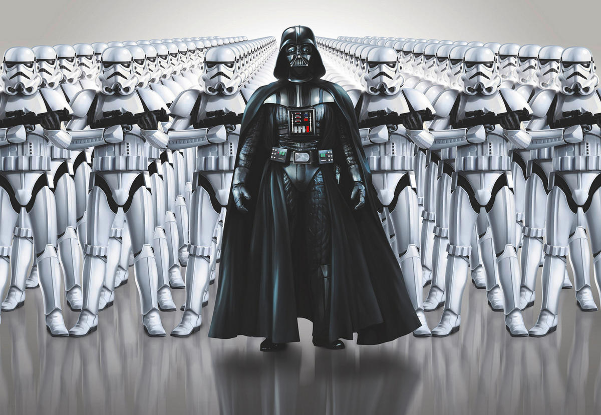 FOTOTAPETE Star Wars  - Schwarz/Weiß, LIFESTYLE, Papier (368/254cm) - Disney