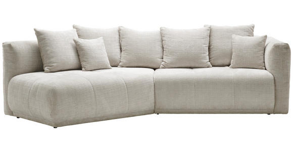 ECKSOFA Creme Chenille Zierkissen, Rückenkissen, Rücken echt  - Creme/Schwarz, MODERN, Kunststoff/Textil (180/315cm) - Hom`in