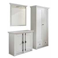 GARDEROBE 3-teilig  in 220/206/45 cm  - Weiß/Pinienfarben, Design, Holzwerkstoff (220/206/45cm) - Modante