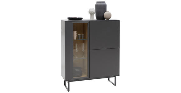 HIGHBOARD 105/127,3/37,1 cm - Anthrazit, Design, Glas/Holzwerkstoff (105/127,3/37,1cm) - Dieter Knoll