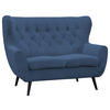 2-SITZER-SOFA Skagen Cord Blau  - Blau/Schwarz, Design, Holz/Textil (137/101/95cm) - Stylife
