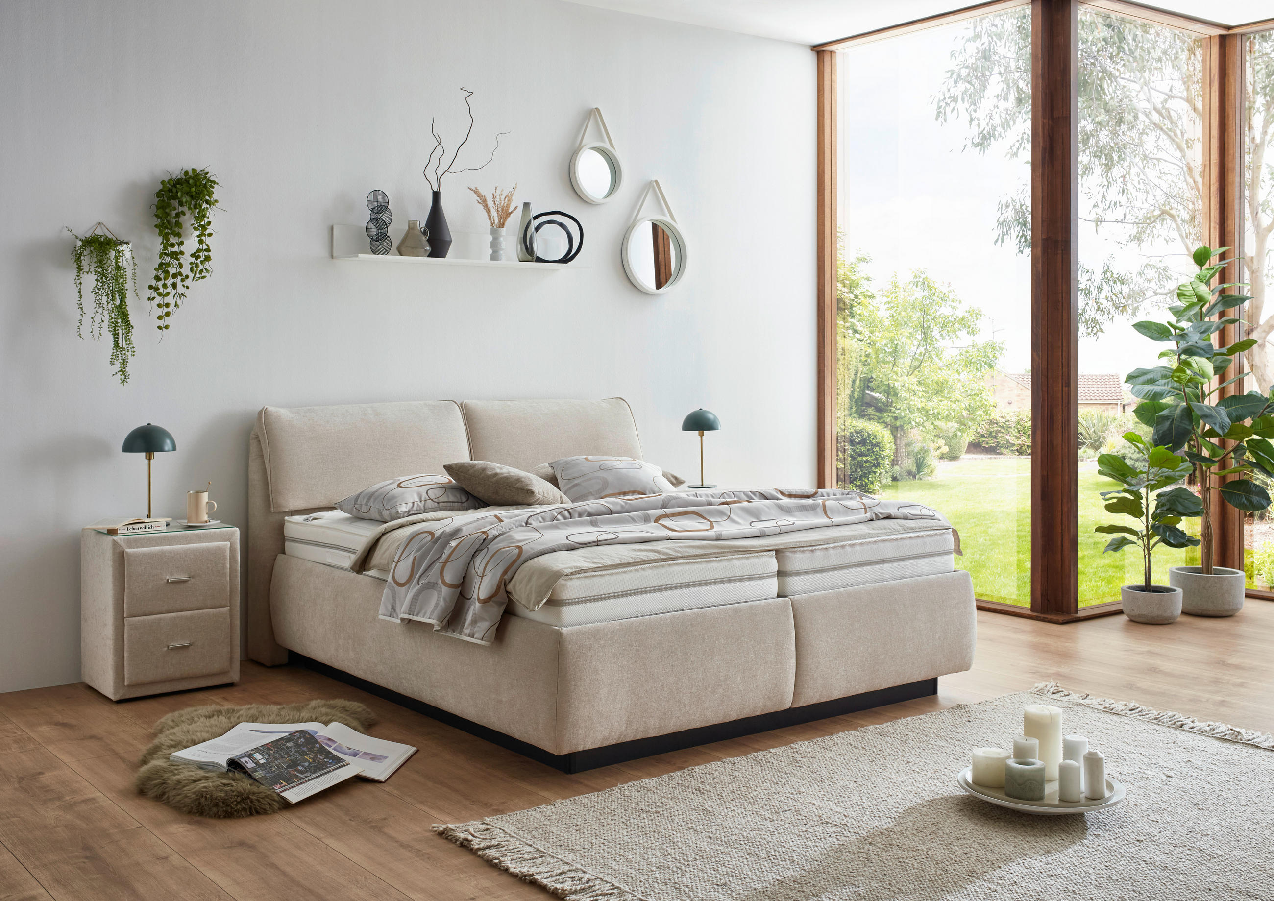 Thumbnail - Beldomo - Sleep Polsterbett, Natur, Textil, H2 + H3, Höhe ca. 26 cm, 180x200 cm, Goldenes M, Made in EU, Härtegradauswah...