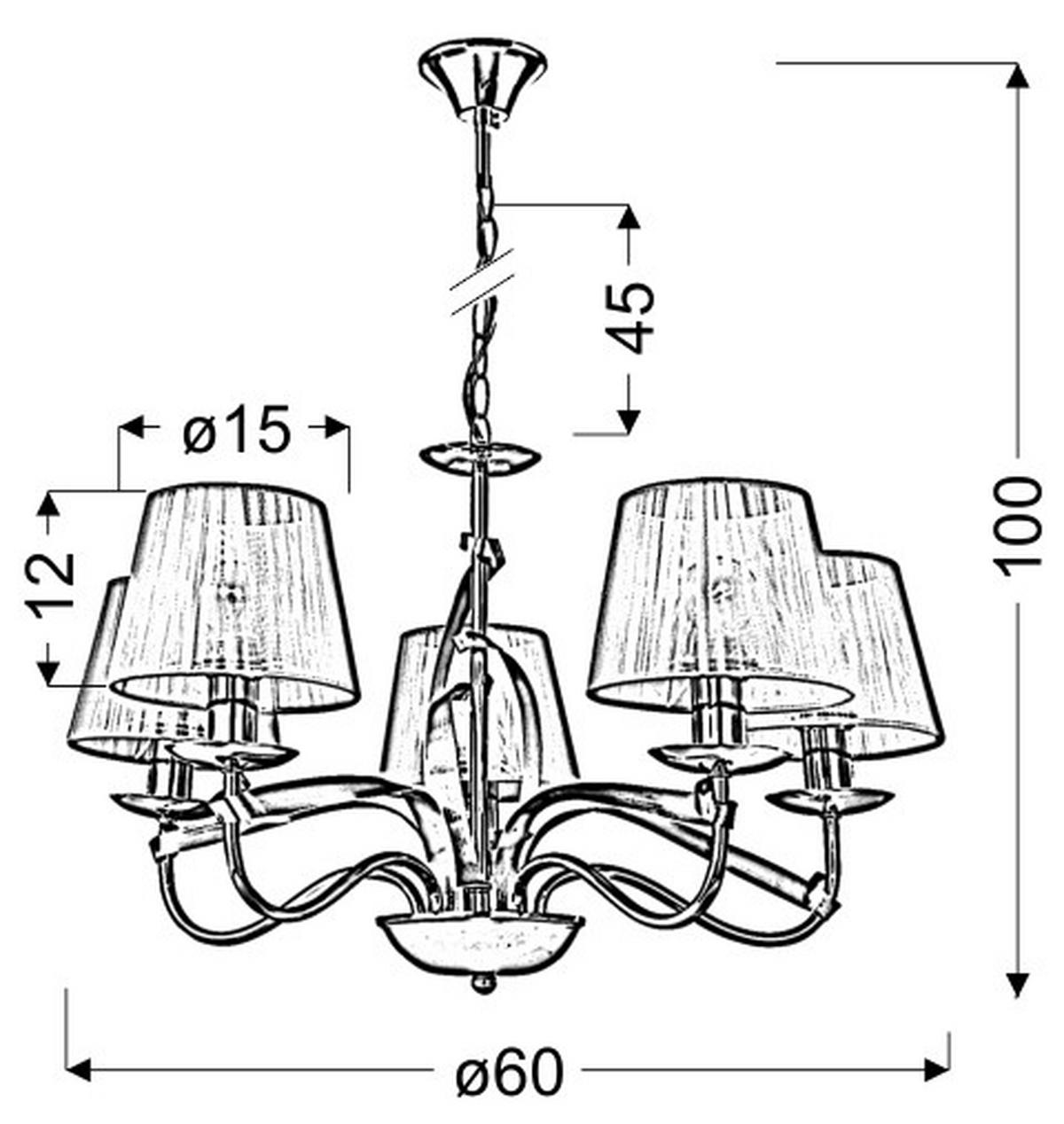 PENDELLEUCHTE 60/60/100 cm  - Chromfarben/Goldfarben, KONVENTIONELL, Metall (60/60/100cm)