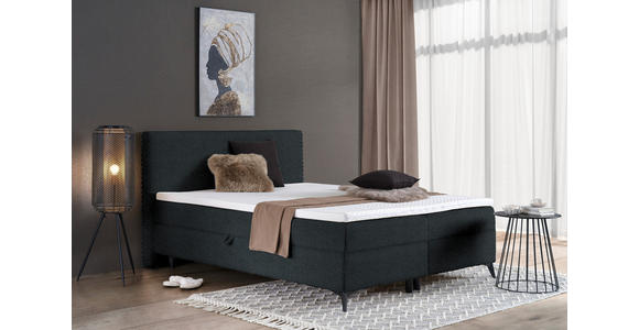 BOXBETT 180/200 cm in Dunkelgrau - Dunkelgrau/Schwarz, Design, Holz/Holzwerkstoff (180/200cm) - Xora