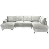 WOHNLANDSCHAFT Naturfarben Cord  - Schwarz/Naturfarben, KONVENTIONELL, Textil/Metall (148/303/197cm) - Carryhome
