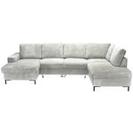 WOHNLANDSCHAFT Naturfarben Cord  - Schwarz/Naturfarben, KONVENTIONELL, Textil/Metall (148/303/197cm) - Carryhome