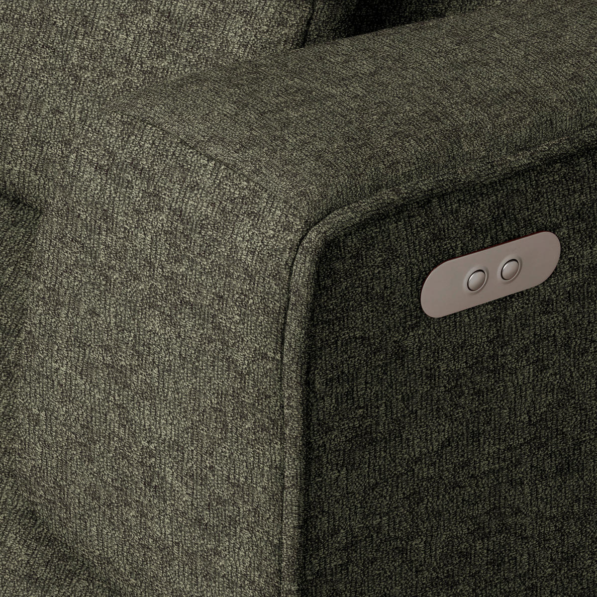 ECKSOFA Webstoff Olivgrün  - Schwarz/Olivgrün, Design, Kunststoff/Textil (288/188cm) - Welnova