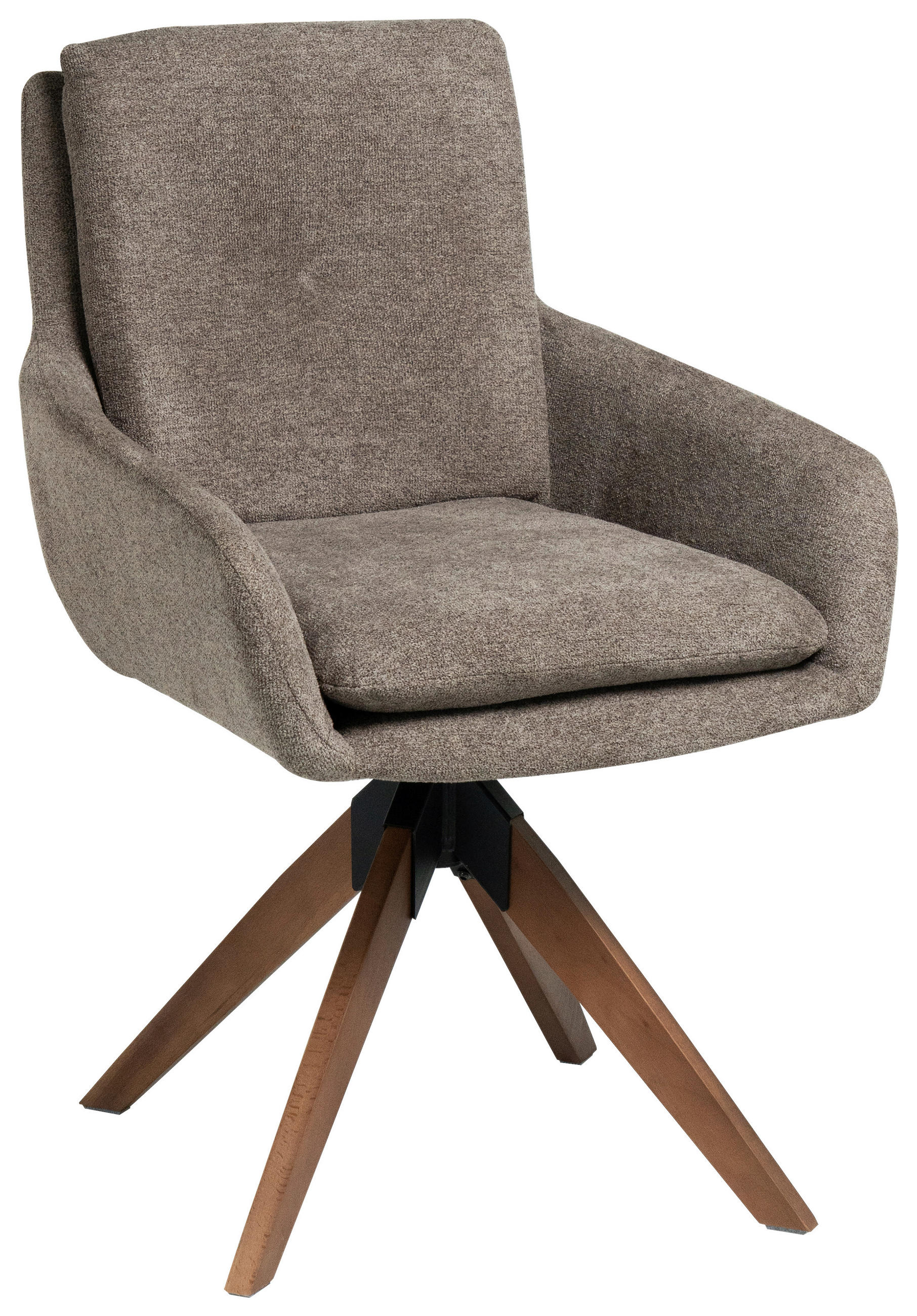 STOLICA S NASLONOM ZA RUKE  smeđa, boje oraha  drvo, metal, tekstil      - boje oraha/smeđa, Moderno, drvo/metal (59/91/64cm) - Livetastic