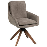STOLICA S NASLONOM ZA RUKE  smeđa, boje oraha  drvo, metal, tekstil      - boje oraha/smeđa, Moderno, drvo/metal (59/91/64cm) - Livetastic