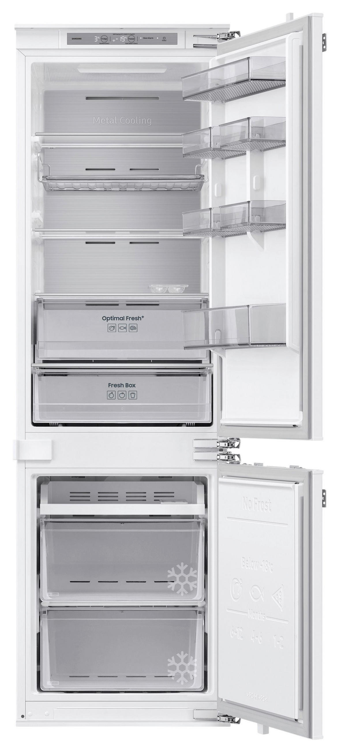 KÜHL-GEFRIER-KOMBINATION 54,0/177,5/55,0 cm BRB80F26ADF0EF  - Weiß, Basics, Glas/Kunststoff (54,0/177,5/55,0cm) - Samsung