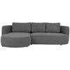 KOTNA SEDEŽNA GARNITURA, tkanina temno siva  - temno siva/črna, Design, umetna masa/tekstil (183/284cm) - Welnova