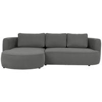 ECKSOFA in Webstoff Dunkelgrau  - Dunkelgrau/Schwarz, Design, Kunststoff/Textil (183/284cm) - Welnova
