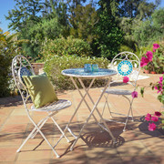 VRTNA GARNITURA - bijela/plava, Lifestyle, staklo/metal (60/41/76/94/60/45cm) - Ambia Garden