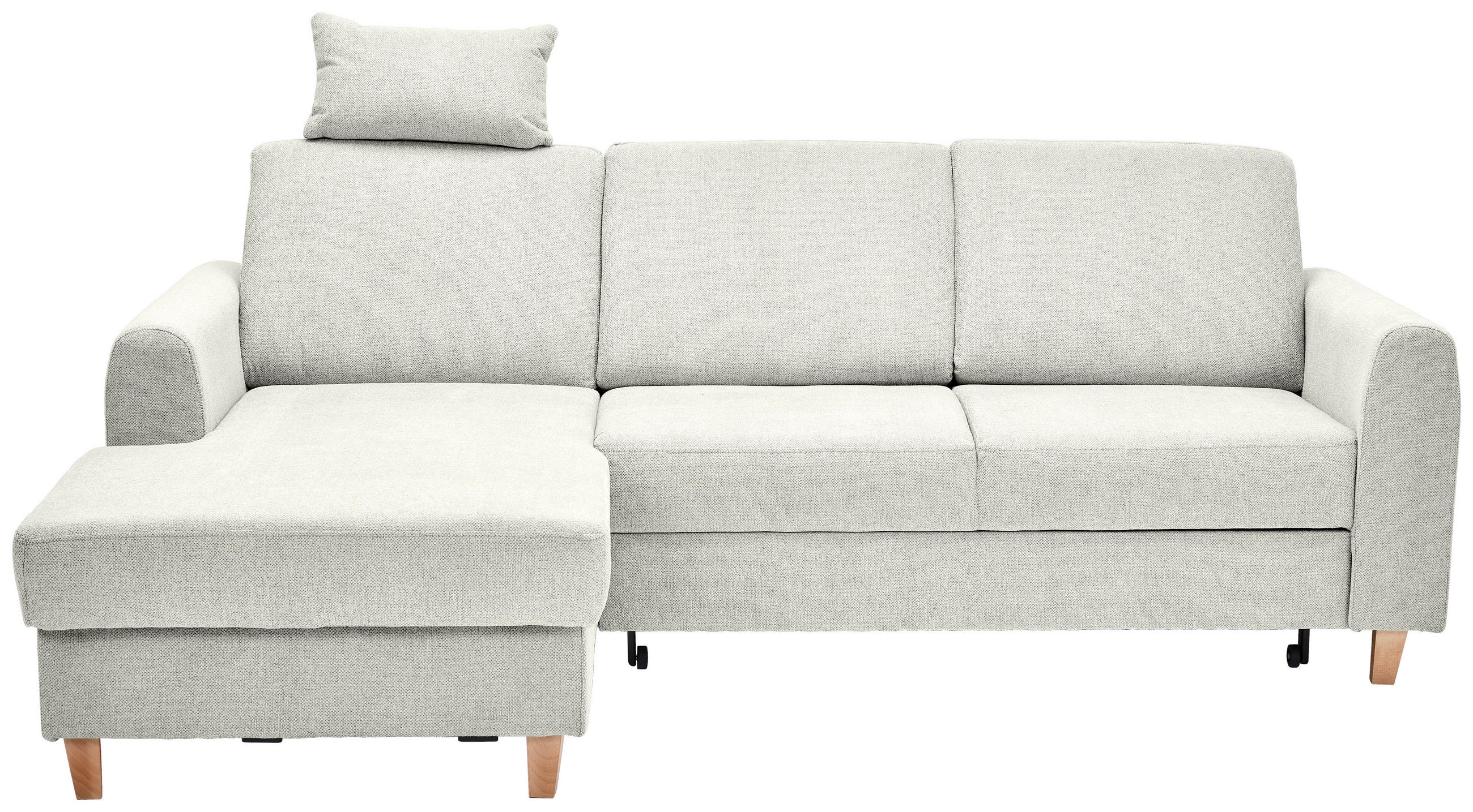 HÖRNSOFFA i flatväv ljusgrå  - bokfärgad/ljusgrå, Klassisk, trä/textil (166/241cm) - MID.YOU