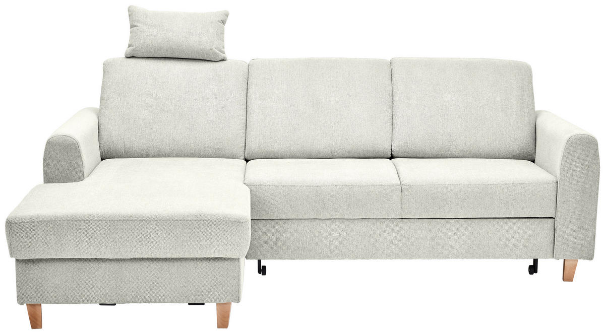 HÖRNSOFFA i flatväv ljusgrå  - bokfärgad/ljusgrå, Klassisk, trä/textil (166/241cm) - MID.YOU