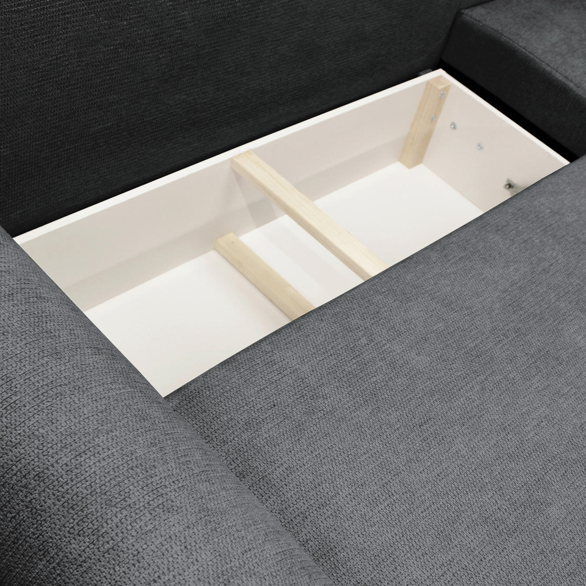 ECKSOFA in Struktur Grau  250/160 cm  - Schwarz/Grau, Design, Kunststoff/Textil (250/160cm) - MID.YOU