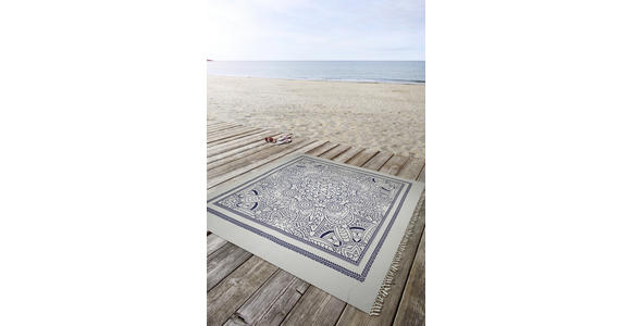 STRANDTUCH 210/220 cm Blau, Weiß - Blau/Weiß, KONVENTIONELL, Textil (210/220cm) - Esposa