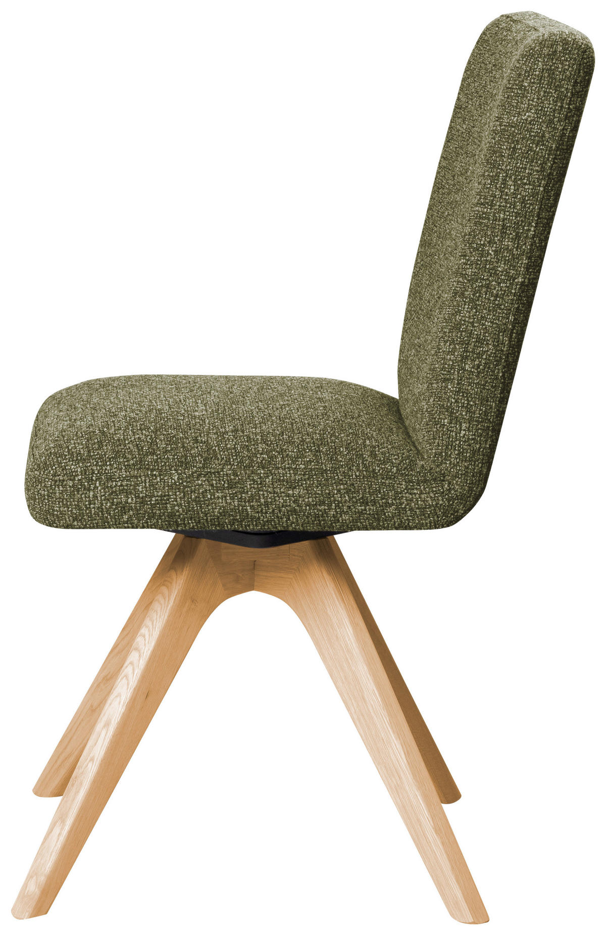 Stuhl drehbar - Eichefarben/Grün, KONVENTIONELL, Holz/Textil (47/89/60cm) - Linea Natura