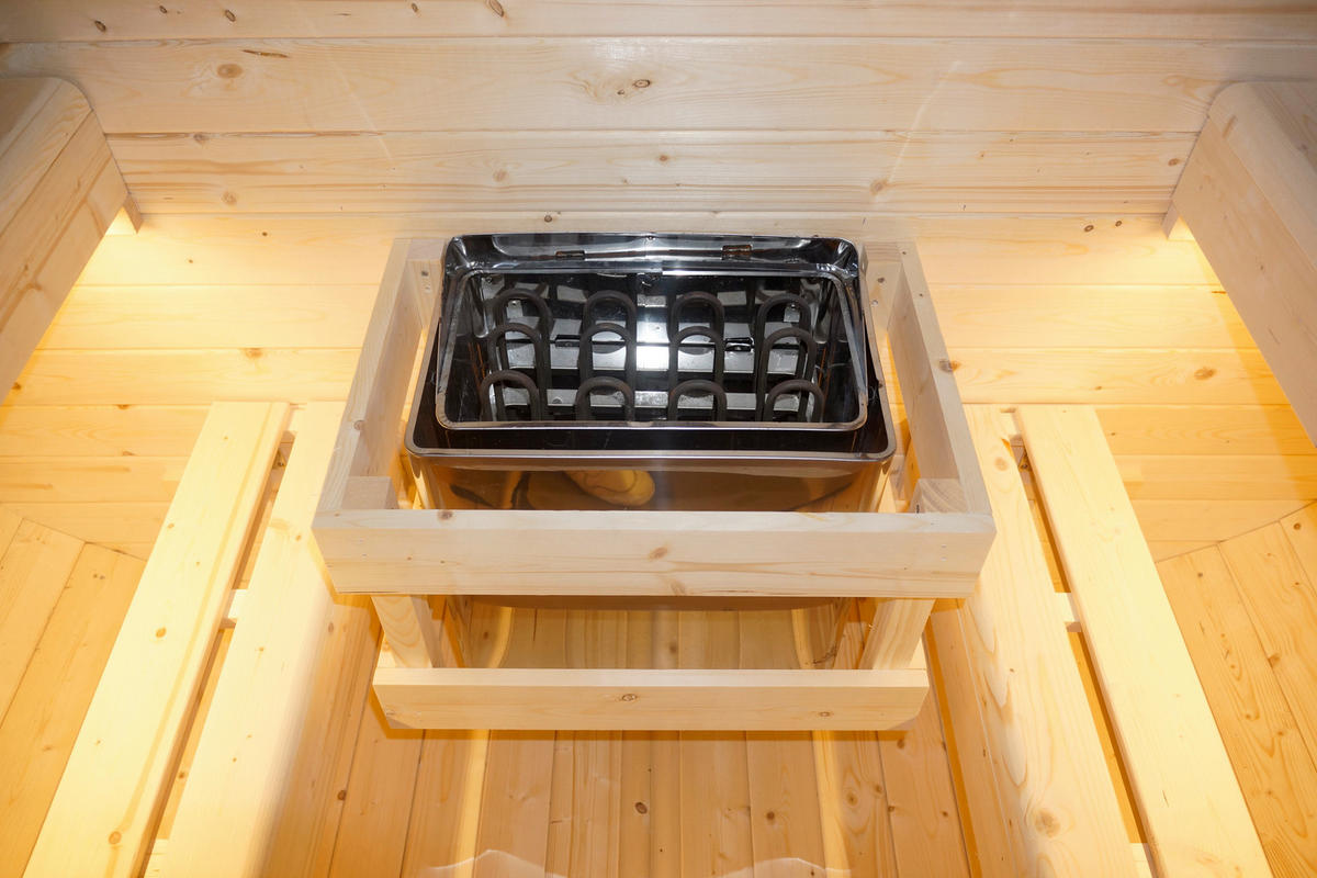 SAUNA für 6 Personen Hanko  - Fichtefarben, KONVENTIONELL, Holz (210/180/210cm) - Sanotechnik