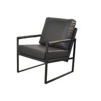 LOUNGESESSEL Lederlook Schwarz    - Schwarz, Design, Textil/Metall (65/90/81cm) - MID.YOU