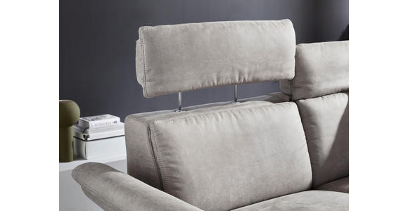 2-SITZER-SOFA Varo Lederlook Hellgrau  - Hellgrau/Schwarz, KONVENTIONELL, Textil/Metall (194/103/92cm) - Dieter Knoll