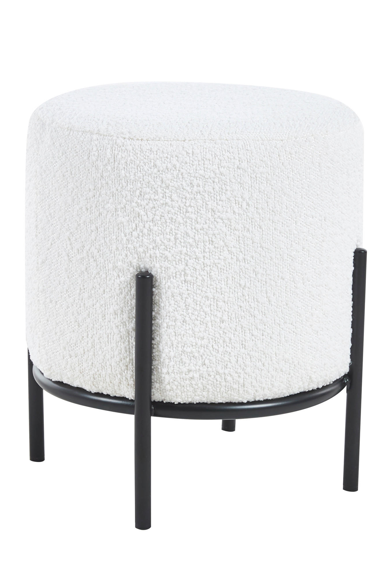 HOCKER in Textil Schwarz, Weiß  - Schwarz/Weiß, MODERN, Textil/Metall (35/38/35cm) - Livetastic