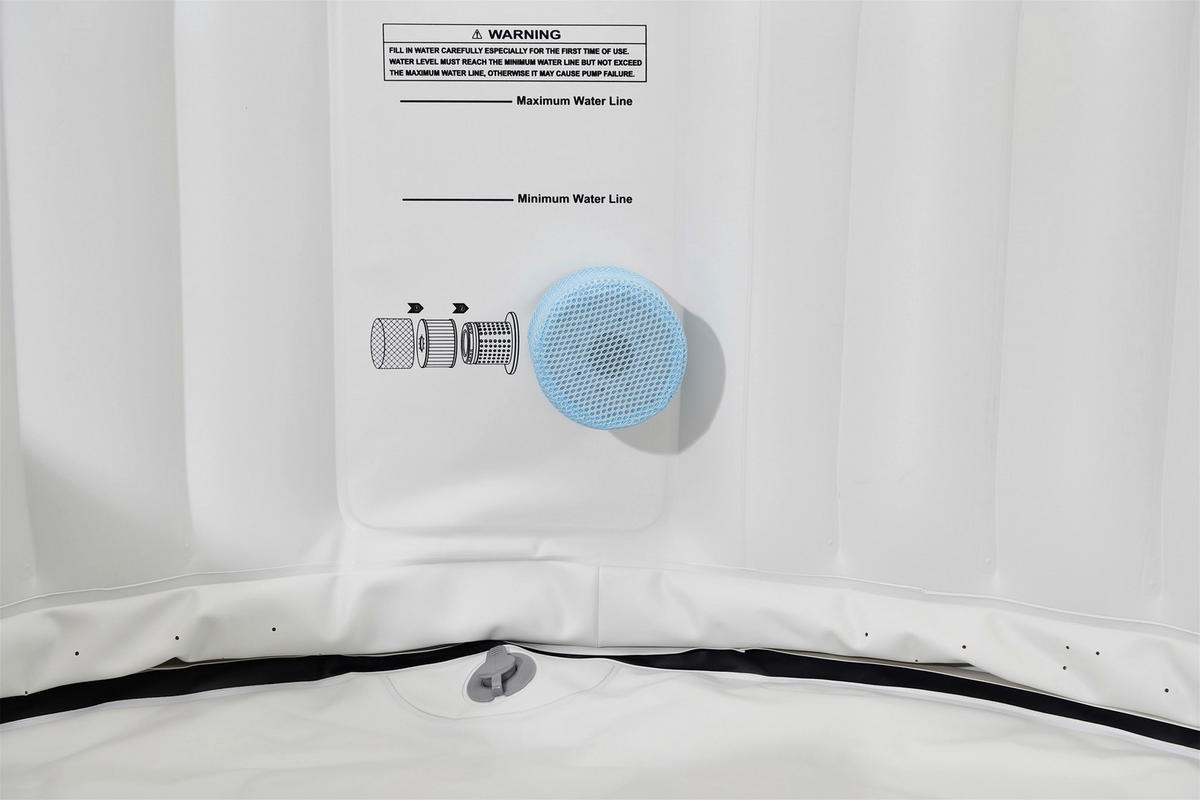 WHIRLPOOL MSPA COMFORT OTTOMAN 204/70 cm  - Anthrazit/Weiß, KONVENTIONELL, Kunststoff (204/70cm) - Atrigo