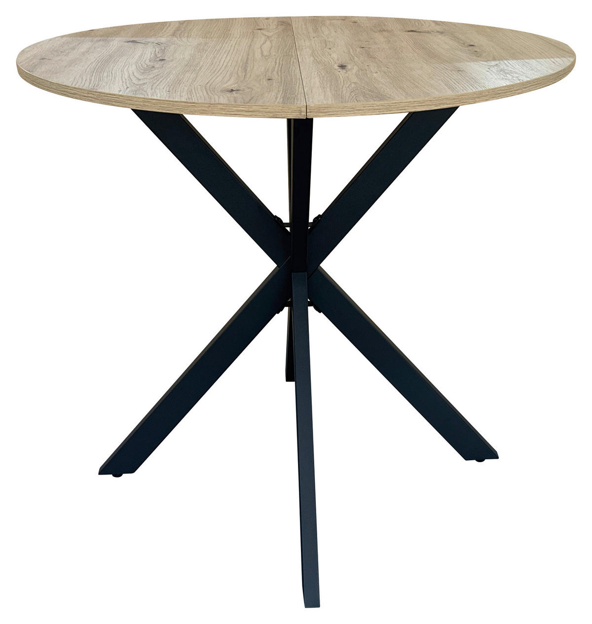 ESSTISCH in Metall, Holzwerkstoff 80/80/75 cm   - Eichefarben/Schwarz, Modern, Holzwerkstoff/Metall (80/80/75cm) - MID.YOU