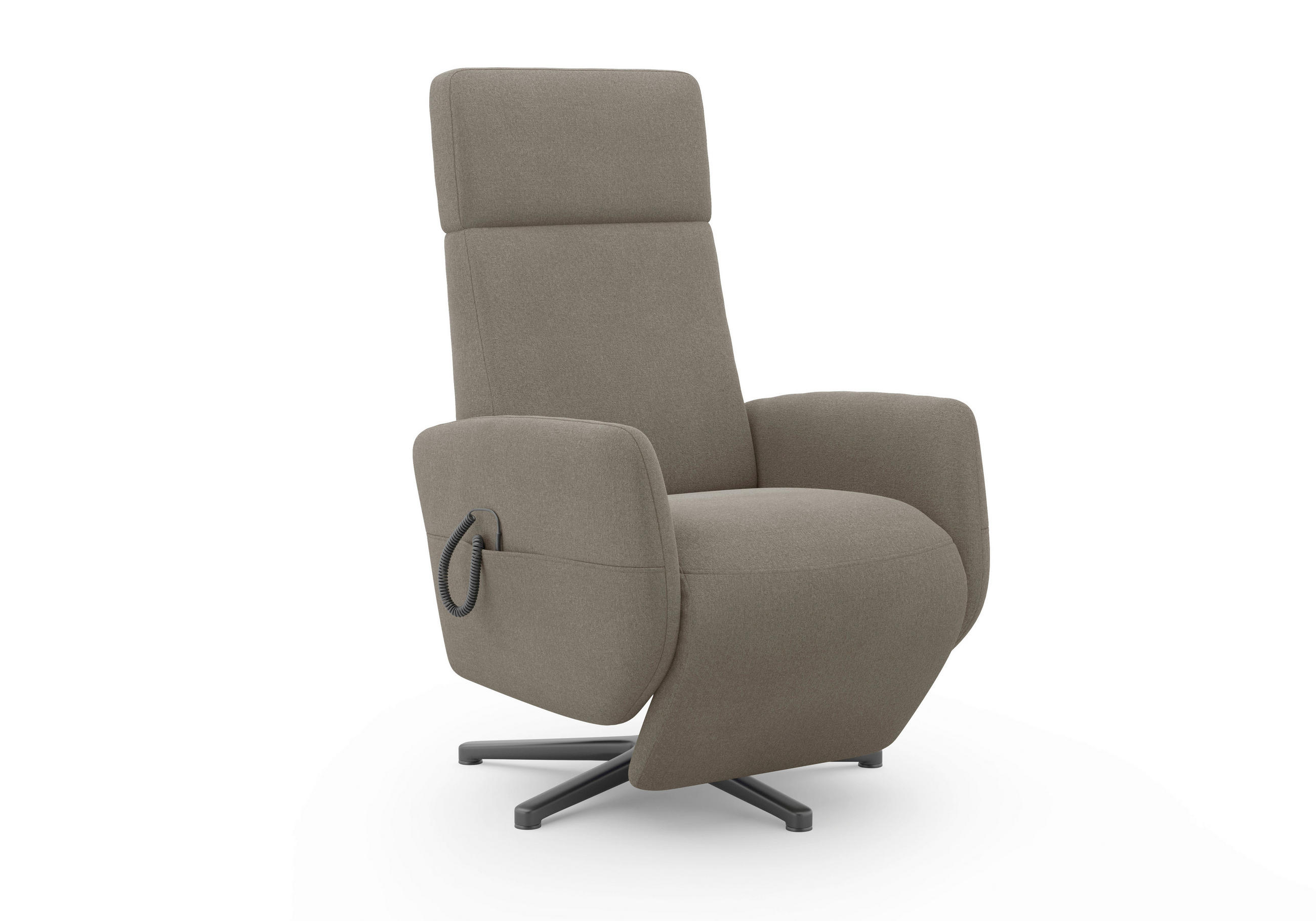 RELAXSESSEL in Textil Schlammfarben  - Schlammfarben/Schwarz, KONVENTIONELL, Textil/Metall (71/110/82cm) - Sit & More