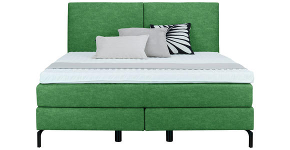BOXSPRINGBETT 200/200 cm in Grün - Schwarz/Grün, KONVENTIONELL, Textil/Metall (200/200cm) - Dieter Knoll
