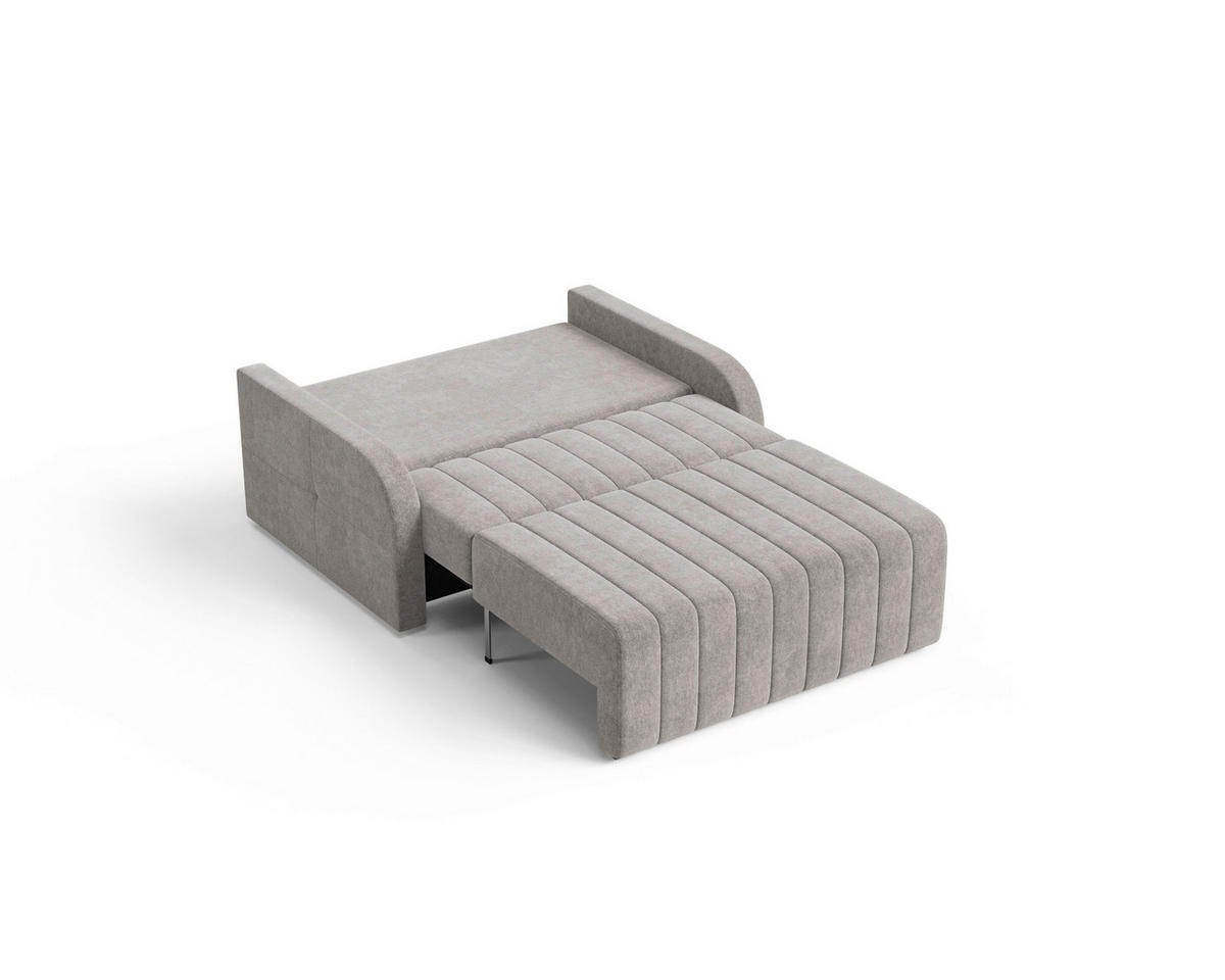SCHLAFSOFA ALASKA 120 Grau  inkl. Schlaffunktion, Stauraum  - Schwarz/Grau, Design, Kunststoff/Textil (141/90/104cm) - MID.YOU
