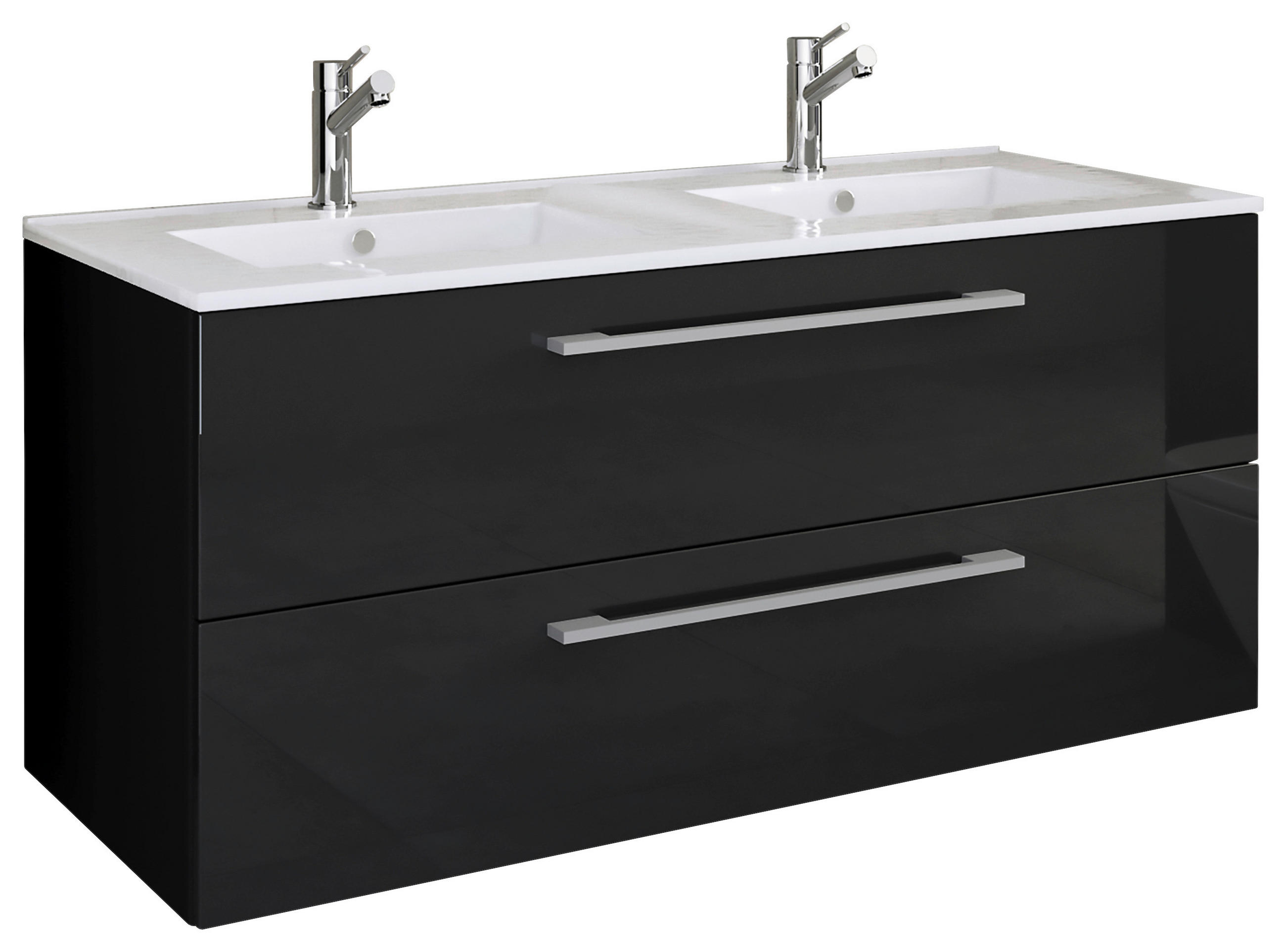 WASCHTISCHKOMBI 111 cm  - Schwarz/Weiß, MODERN, Keramik/Holzwerkstoff (111cm) - MID.YOU