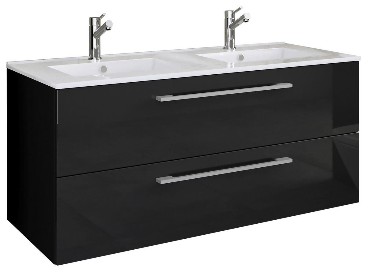 WASCHTISCHKOMBI 111 cm  - Schwarz/Weiß, MODERN, Keramik/Holzwerkstoff (111cm) - MID.YOU