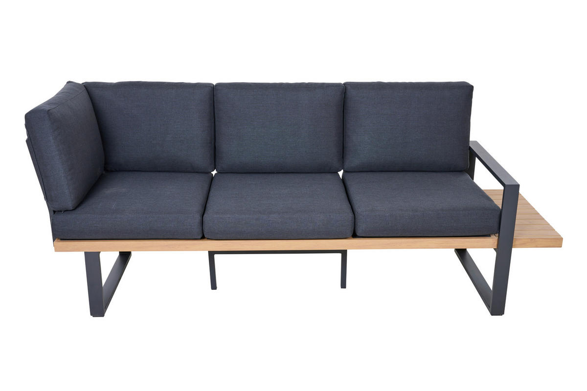 LOUNGEGARNITUR 2-teilig   73,5/78,5/155 cm Aluminium  - Anthrazit/Teakfarben, Basics, Textil/Metall (73,5/78,5/155cm) - Siena Garden