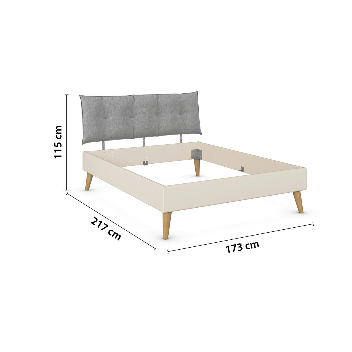 BETT 160/200 cm,  in Champagner,  - Wildeiche/Champagner, Design, Holz/Textil (160/200cm) - Carryhome