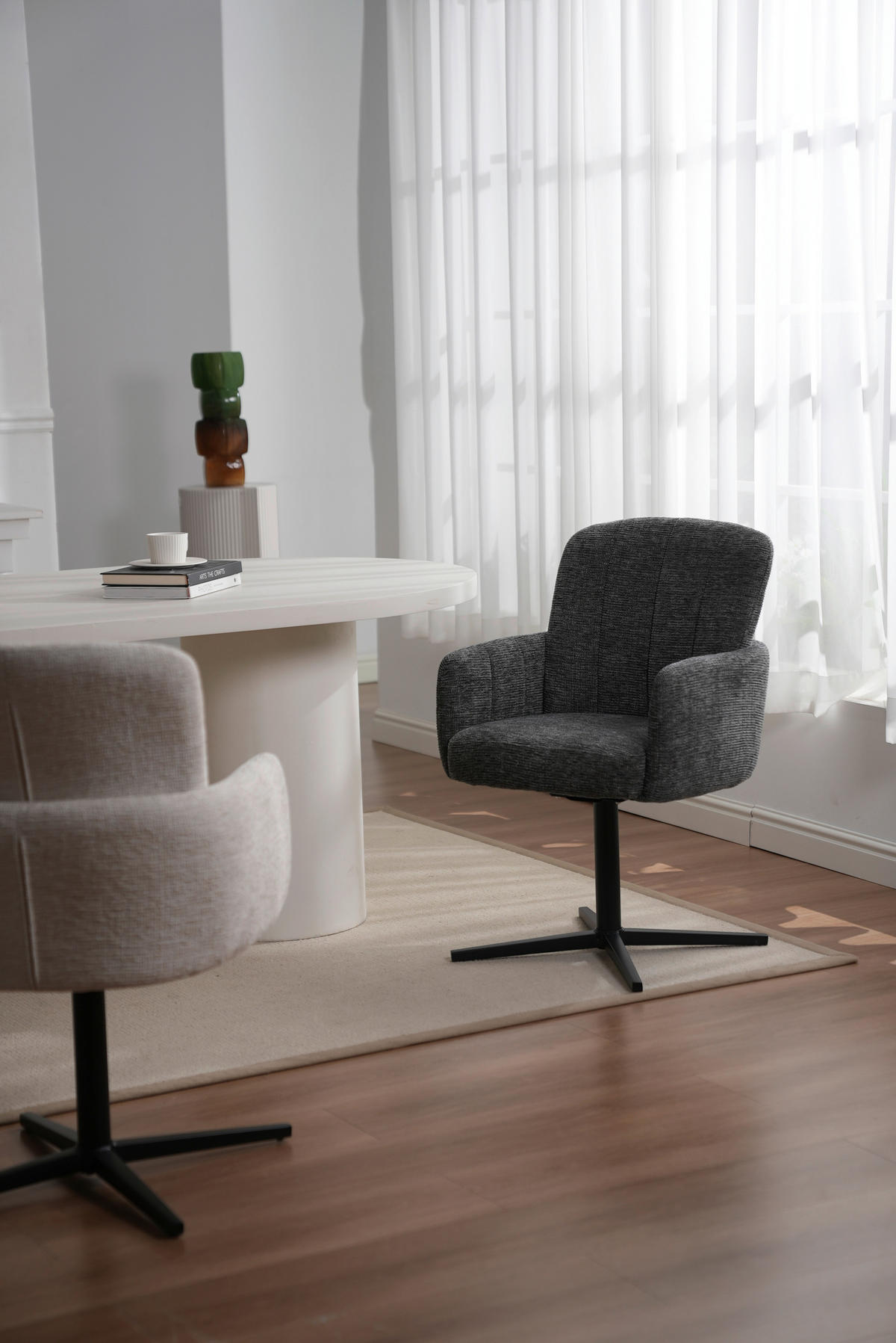 NASLANJAČ, les, kovina, tekstil temno siva  - temno siva/črna, Trendi, kovina/tekstil (58/86/64cm) - Livetastic