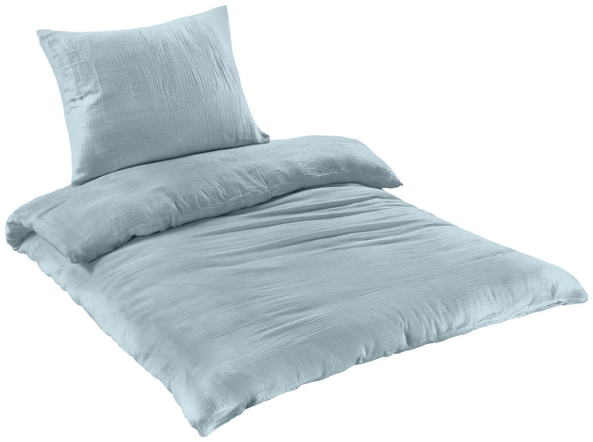 BETTWÄSCHE Musselin, Renforcé 140/200 cm  - Salbeigrün, Basics, Textil (140/200cm) - Novel