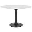ESSTISCH in Metall, Stein 120/120/76 cm  - Schwarz/Weiß, Design, Stein/Metall (120/120/76cm) - Ambia Home
