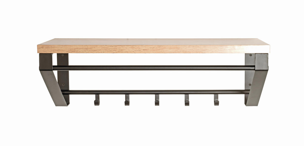 WANDGARDEROBE - Eichefarben/Schwarz, KONVENTIONELL, Holzwerkstoff/Metall (70/23/30cm)
