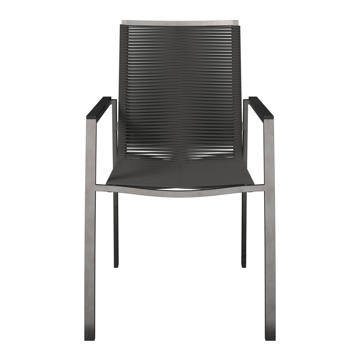 STAPELSESSEL Edelstahl Edelstahlfarben, Dunkelgrau  - Edelstahlfarben/Dunkelgrau, Design, Kunststoff/Textil (56/91/58cm) - Amatio