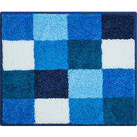 BADTEPPICH Bona Blau, Weiß 50/60 cm  - Blau/Weiß, Basics, Kunststoff/Textil (50/60cm) - Grund