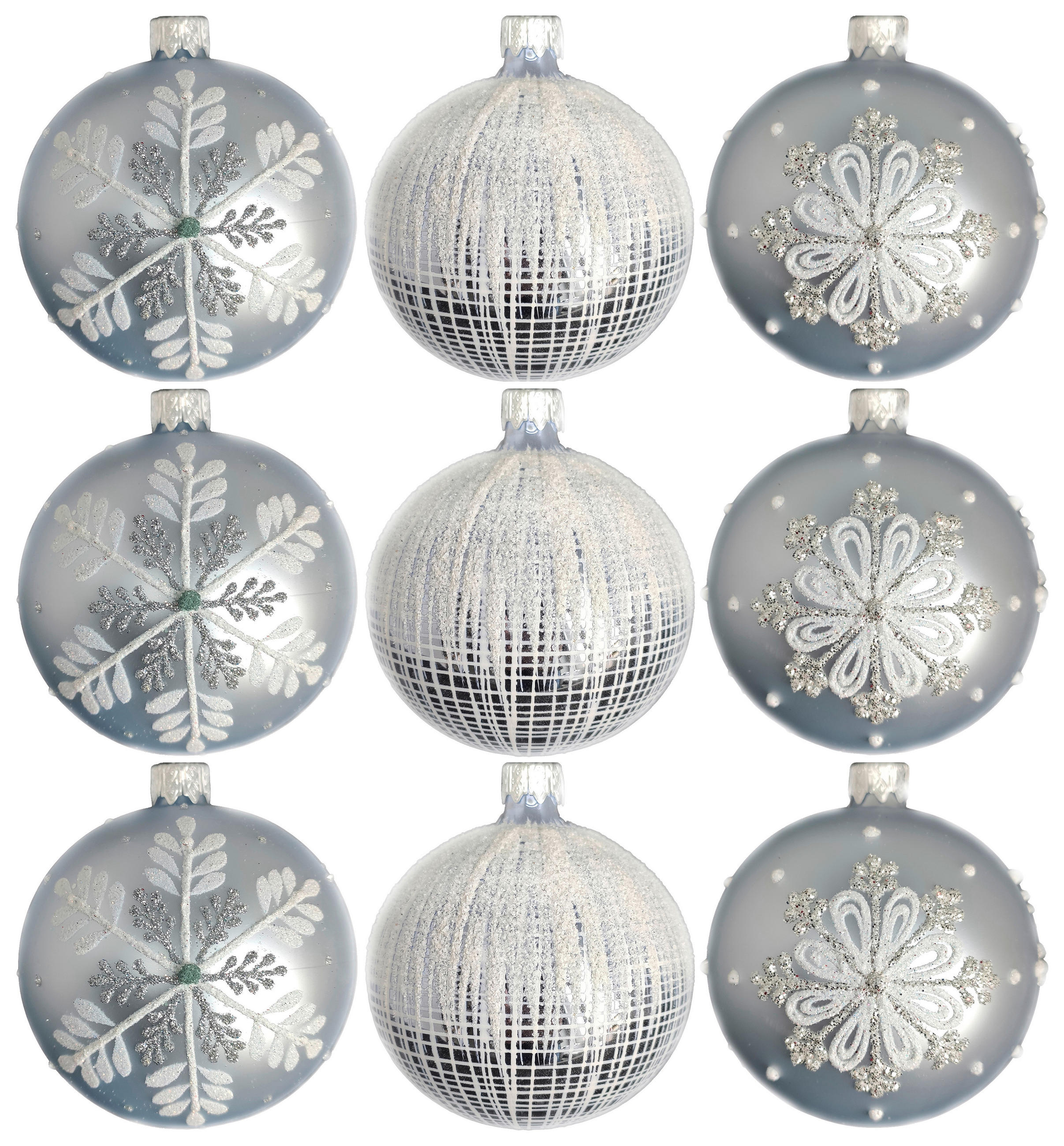 CHRISTBAUMKUGEL-SET 8 cm 9-teilig  - Hellblau, LIFESTYLE, Glas/Metall (8cm) - X-Mas