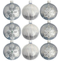 CHRISTBAUMKUGEL-SET 8 cm 9-teilig  - Hellblau, LIFESTYLE, Glas/Metall (8cm) - X-Mas