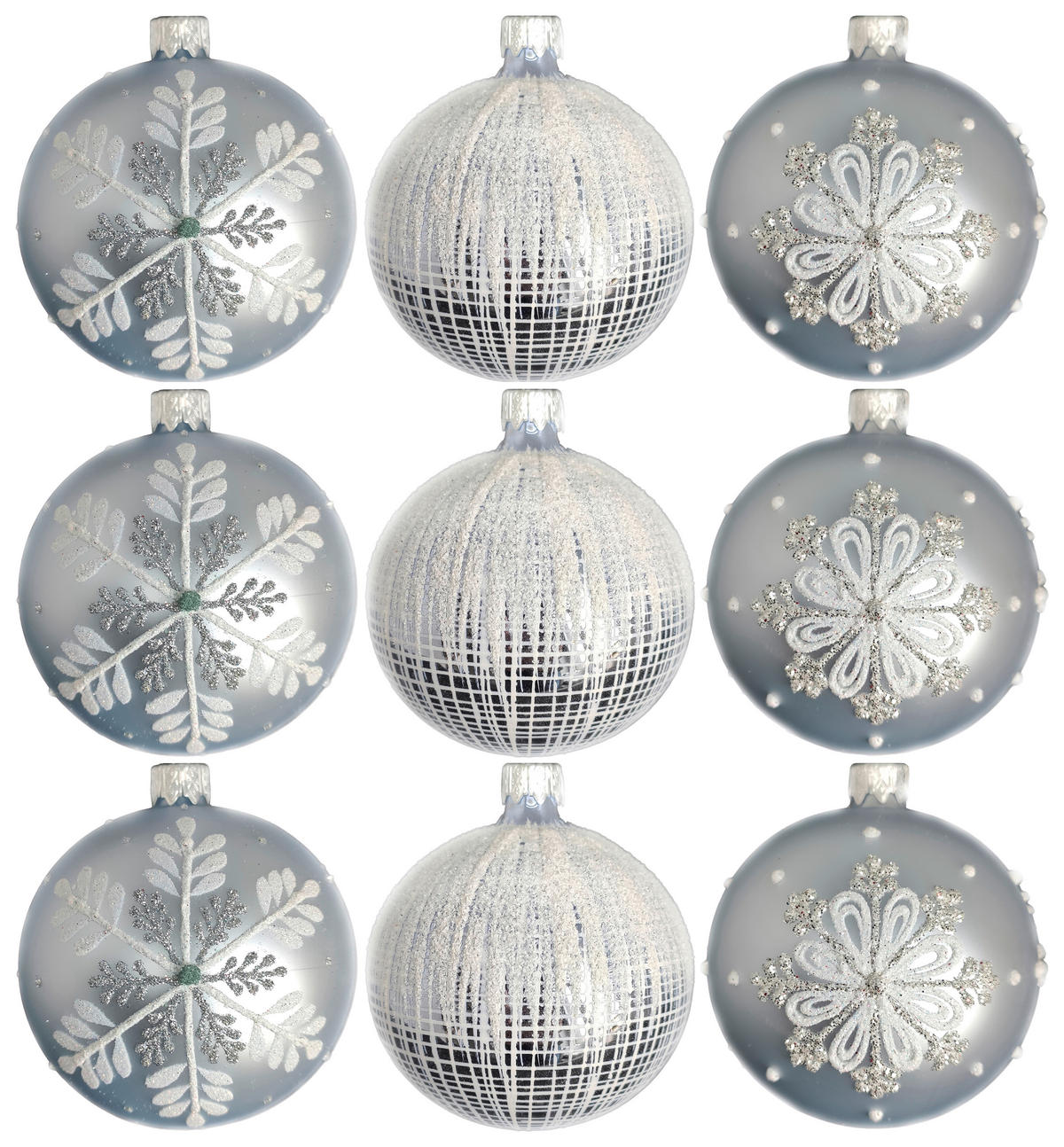 CHRISTBAUMKUGEL-SET 8 cm 9-teilig  - Hellblau, LIFESTYLE, Glas/Metall (8cm) - X-Mas
