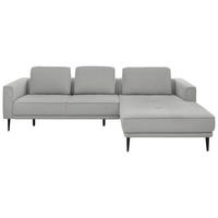 ECKSOFA Grau Flachgewebe  - Schwarz/Grau, KONVENTIONELL, Textil/Metall (279/193cm) - SetOne by Musterring
