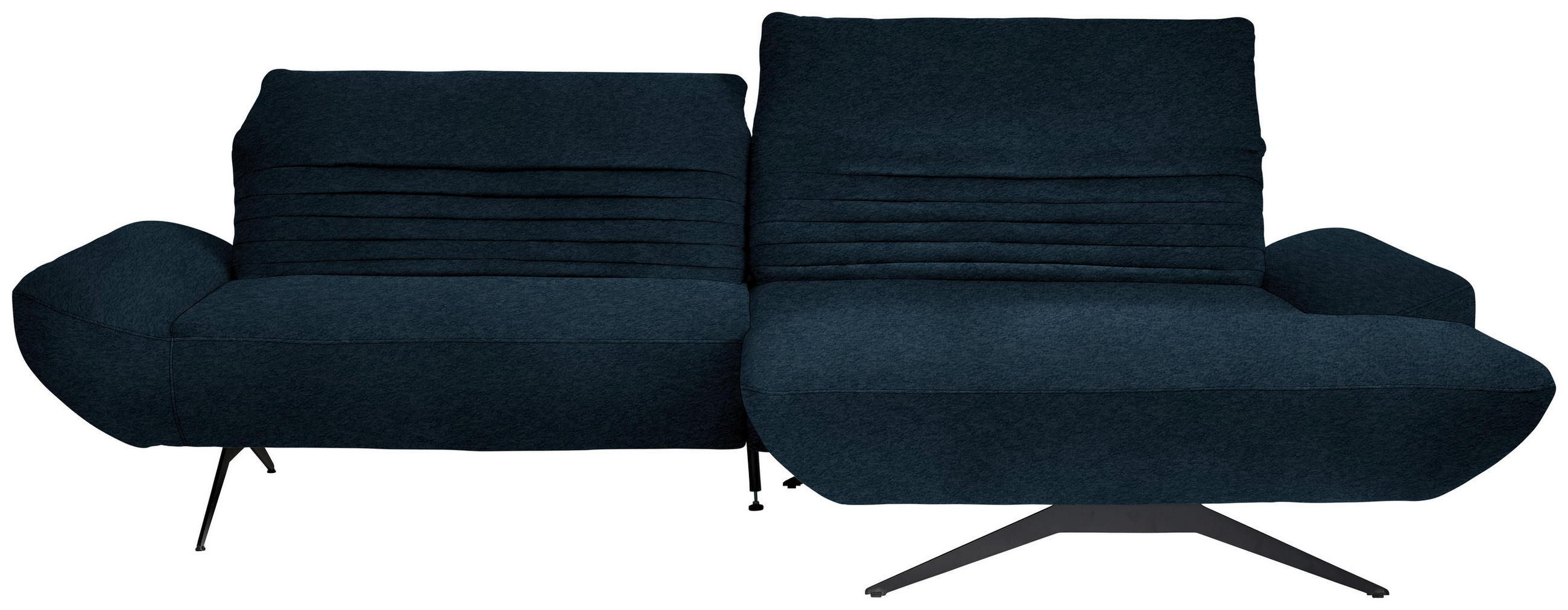 ECKSOFA  in Teddystoff Dunkelblau  280/170-195 cm  - Schwarz/Dunkelblau, Design, Textil/Metall (280/170-195cm) - Dieter Knoll